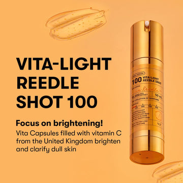 VT COSMETICS Vita-Light Reedle Shot, cápsulas de vitamina C, mayor estabilidad para la piel.
