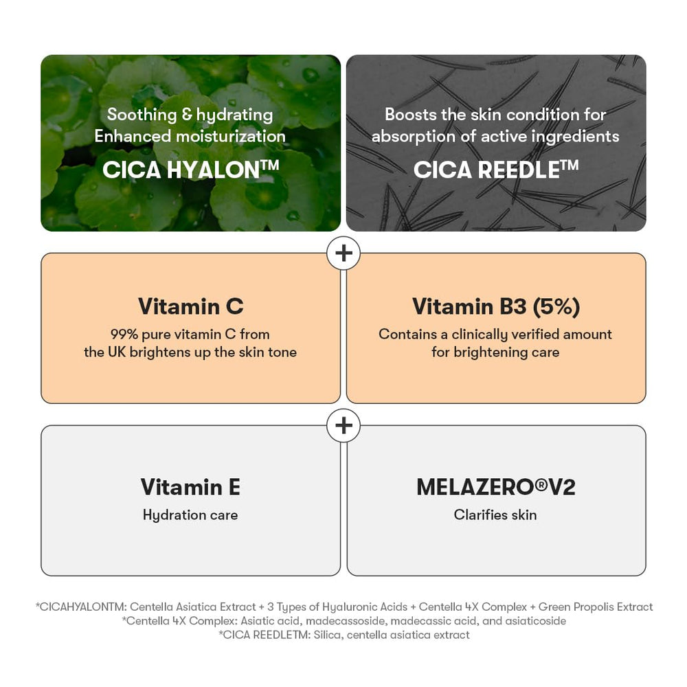 VT COSMETICS Vita-Light Reedle Shot, uso nocturno para cuidado intensivo.