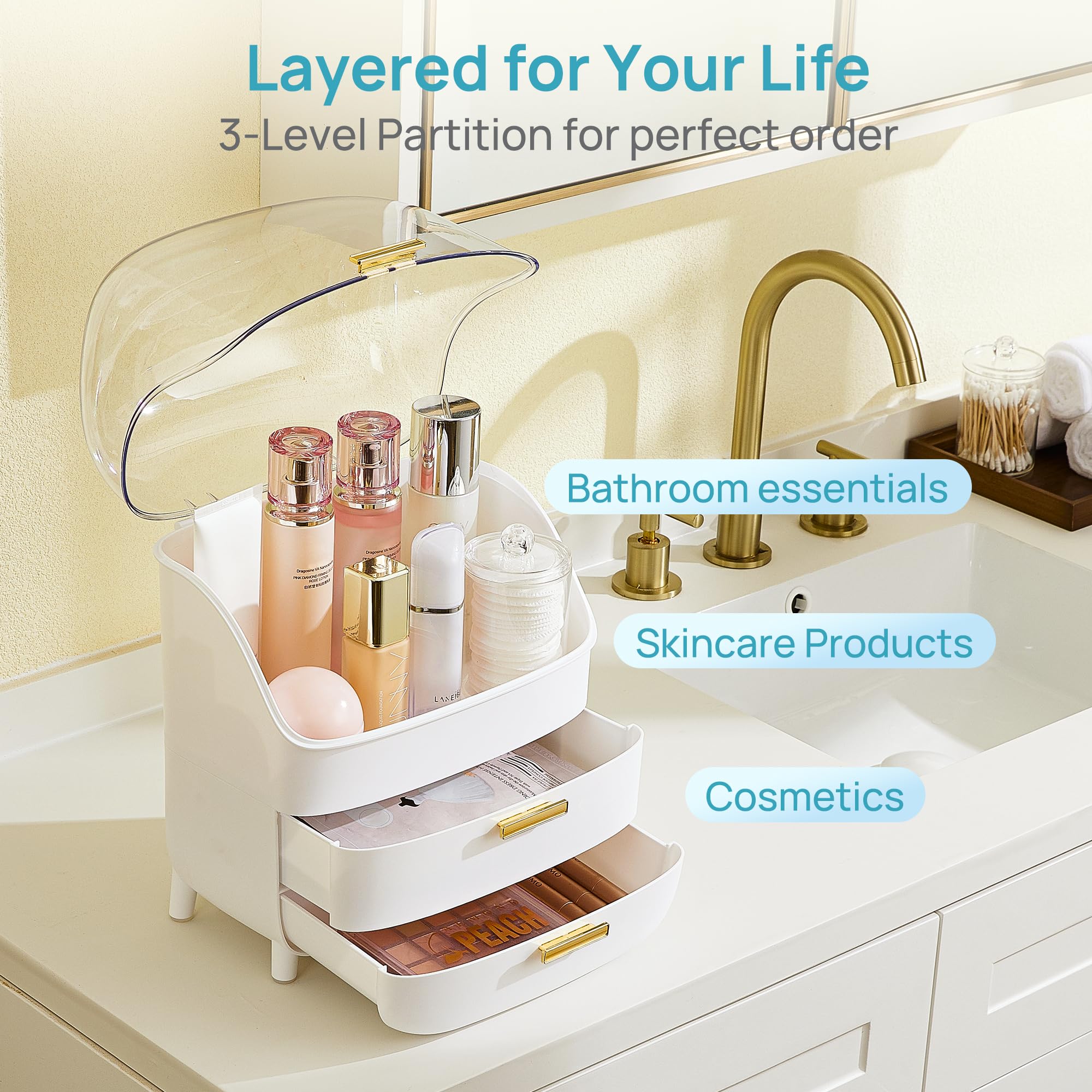 Vtopmart base antideslizante mantiene estable el set en lavabo