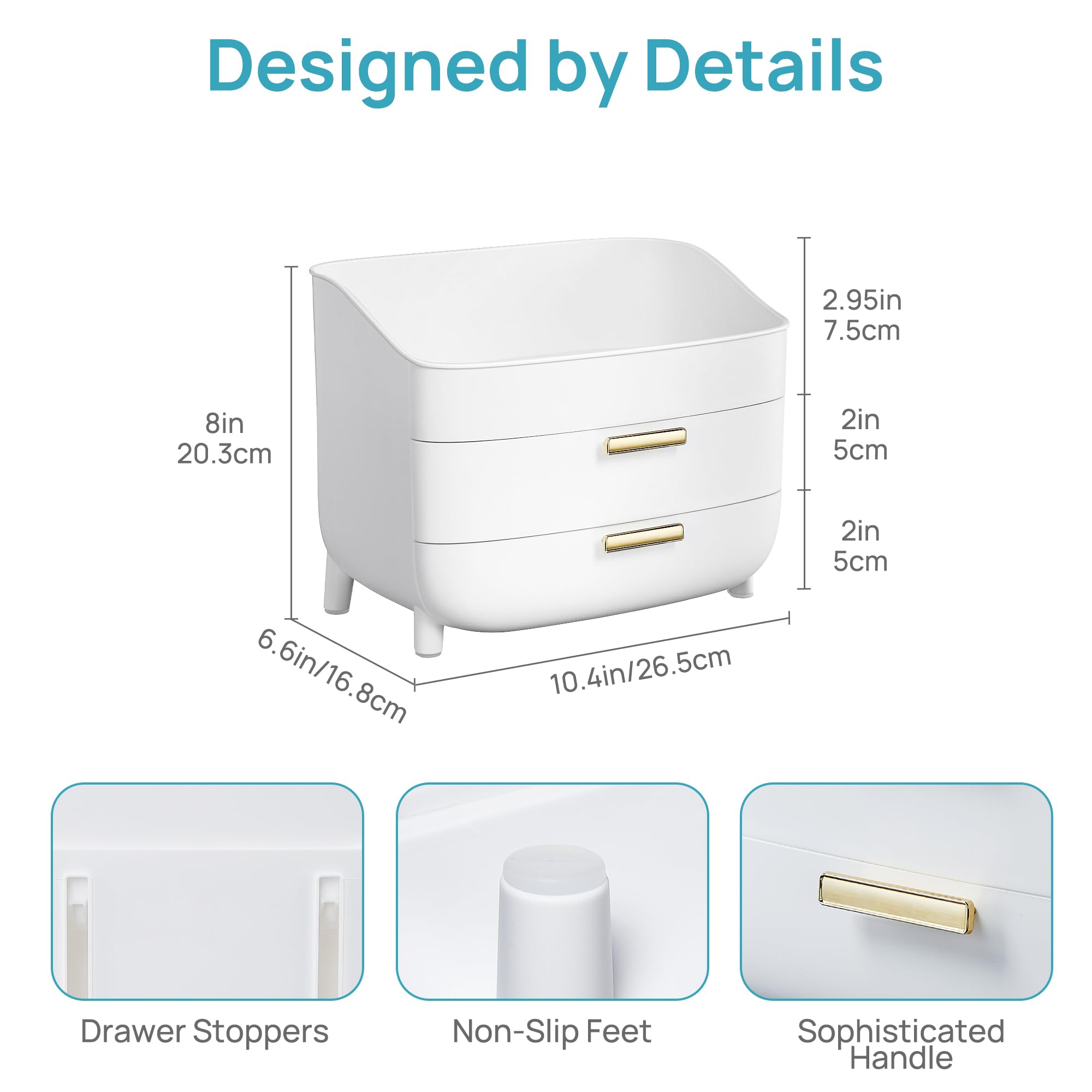 Vtopmart cajones deslizantes con tope para acceso cómodo.
