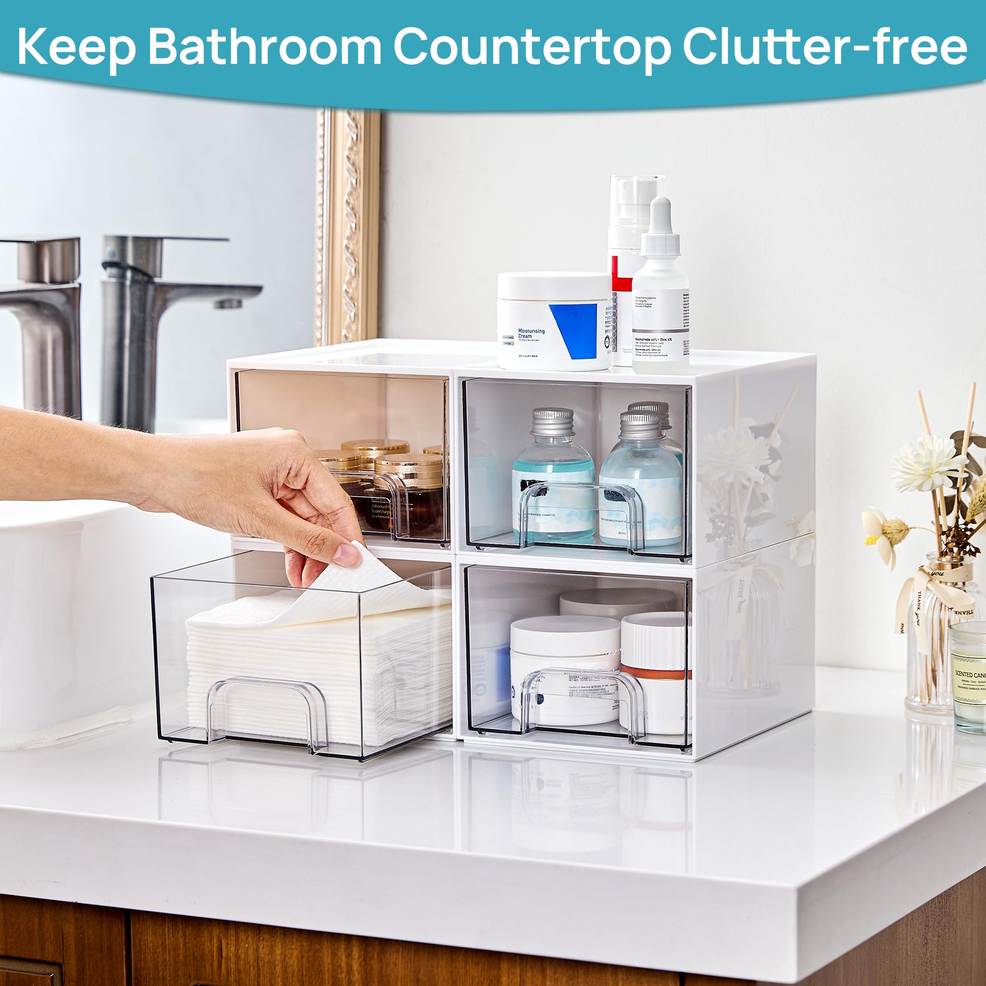 Diseño apilable de Vtopmart para organizar vertical u horizontalmente y ahorrar espacio.