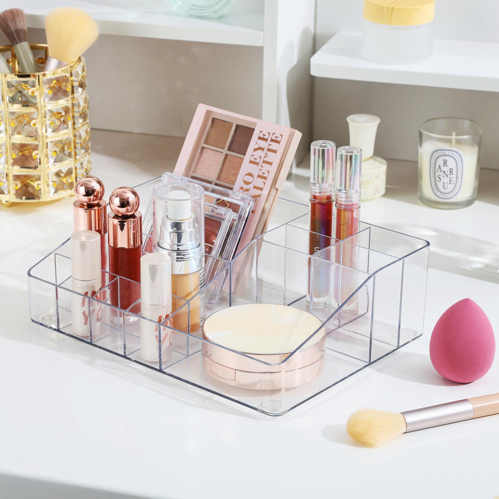 Vtopmart organizador de maquillaje, vista lateral para optimizar espacio en tu tocador.