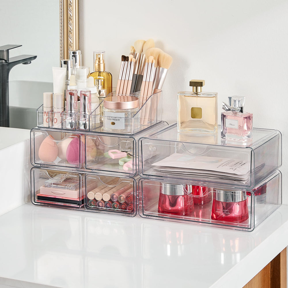 Vtopmart organizador con dos cajones grandes para bases y paletas a mano