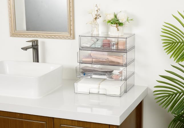 Vtopmart organizador transparente para tocador, mantiene productos en orden.