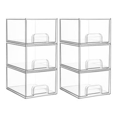 Vtopmart seis cajones acrílicos apilables para organización en despensa y baño