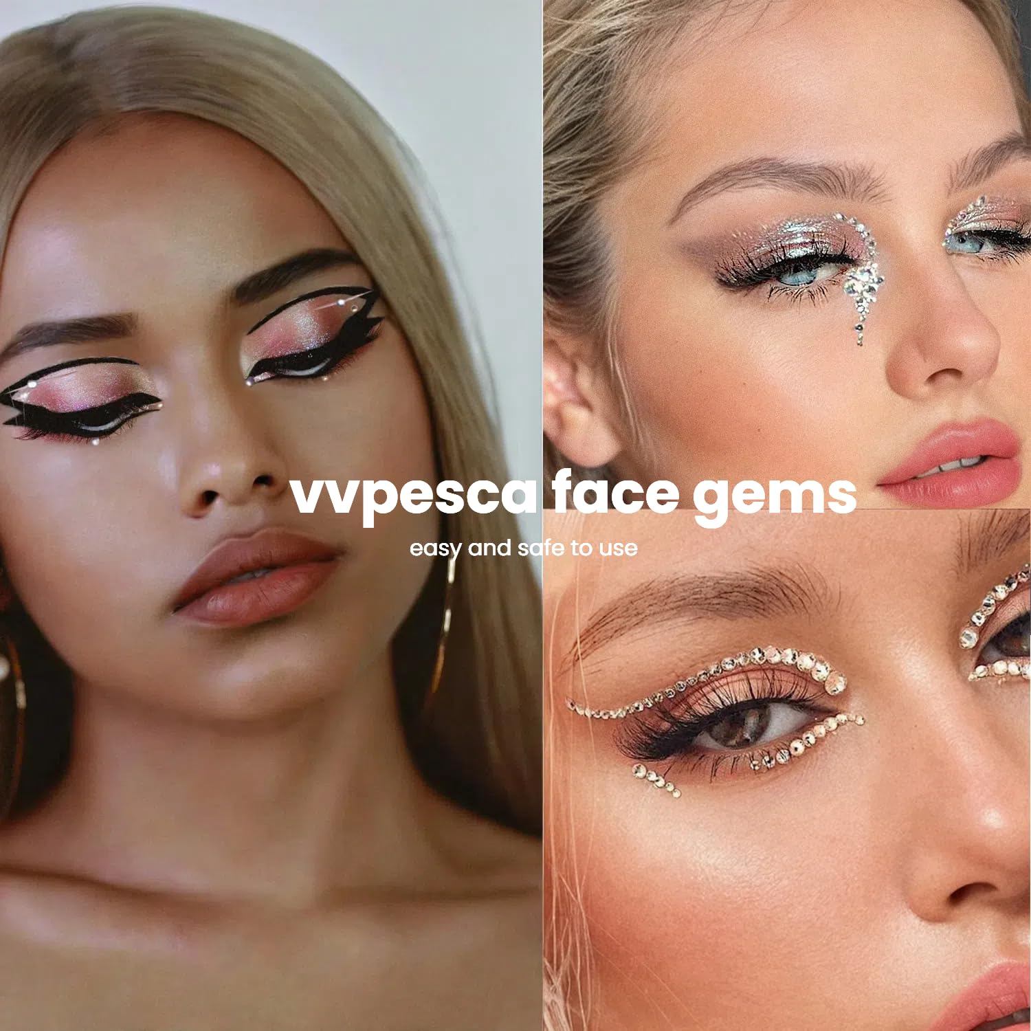 vvpesca: gotas de agua para acentos brillantes en maquillaje y uñas.