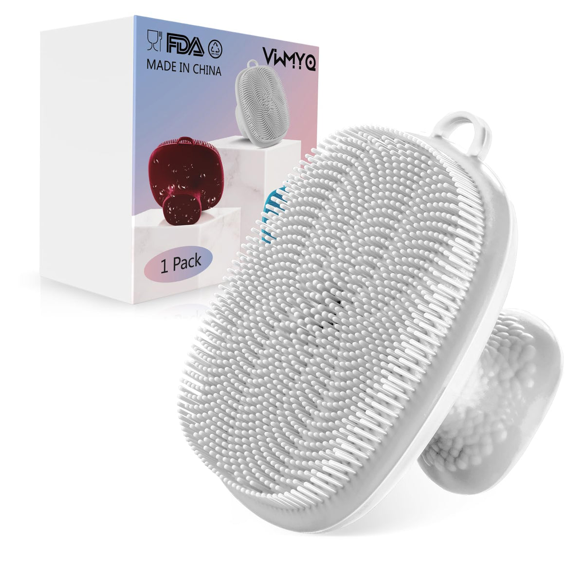 Cepillo facial de silicona VWMYQ, frontal, limpieza suave de poros.
