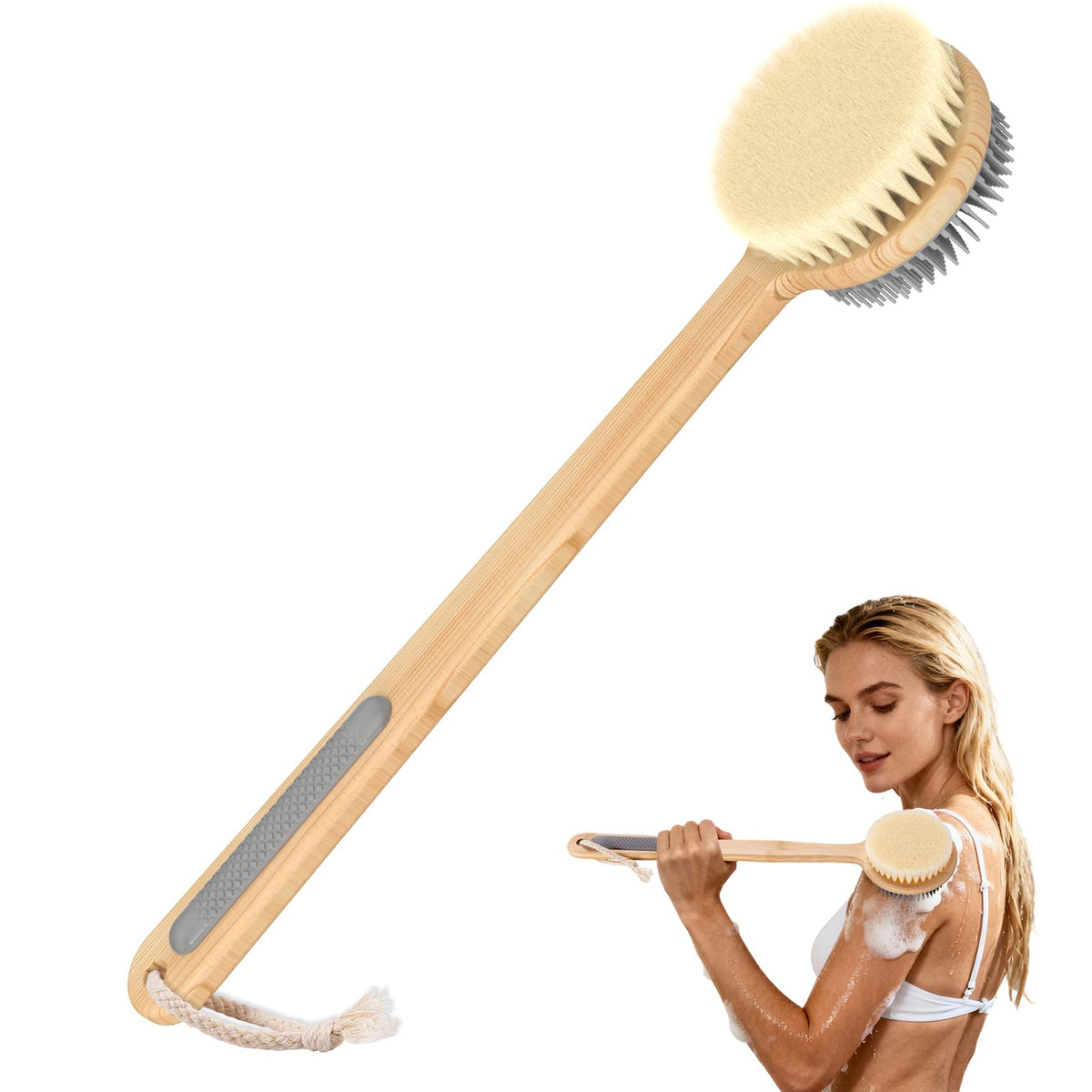 VWMYQ exfoliante de espalda doble cara para limpieza profunda.