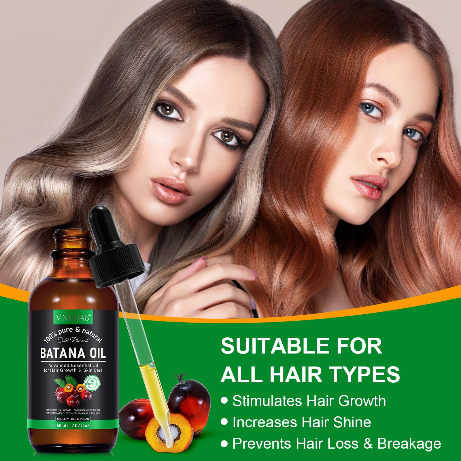VXHDAG Aceite de Batana: envase de 2 oz para uso rutinario.