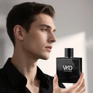 Envase premium de VYG para hombres, aspecto sofisticado y compacto.