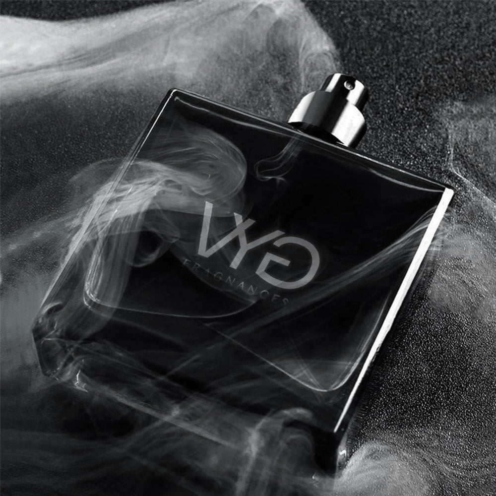 Etiqueta frontal de VYG, aspecto sobrio y elegante para primeras impresiones.
