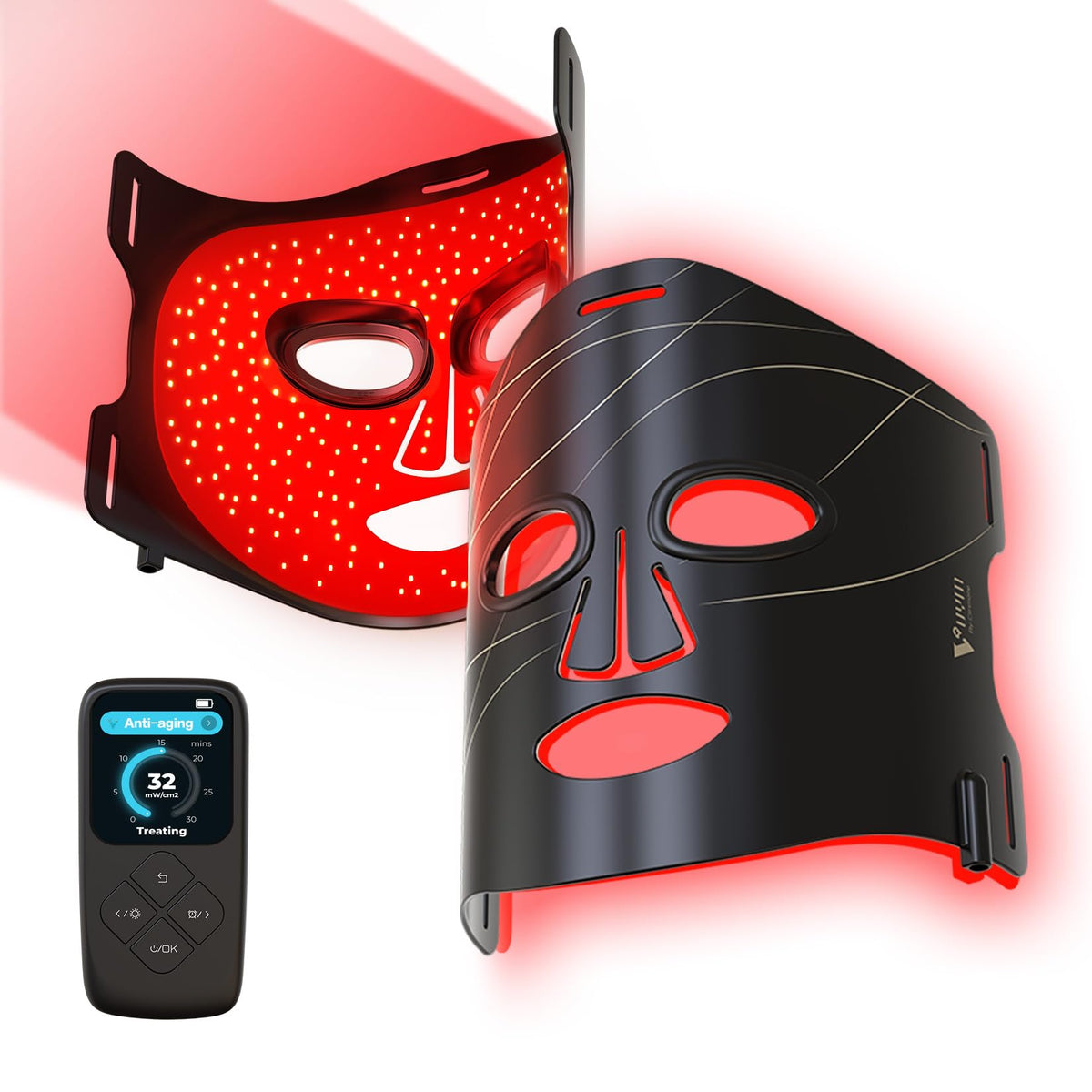 La máscara VYM de Clinmate con 292 diodos emisores de luz ofrece rejuvenecimiento facial con luz roja.