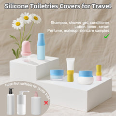 VYNFLICK funda silicona tamaño medio para lociones, tónicos y sueros, ideal para viajar