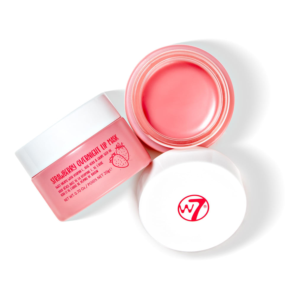 W7 Dulces Sueños mascarilla labial en botella rosa hidrata y aporta brillo.