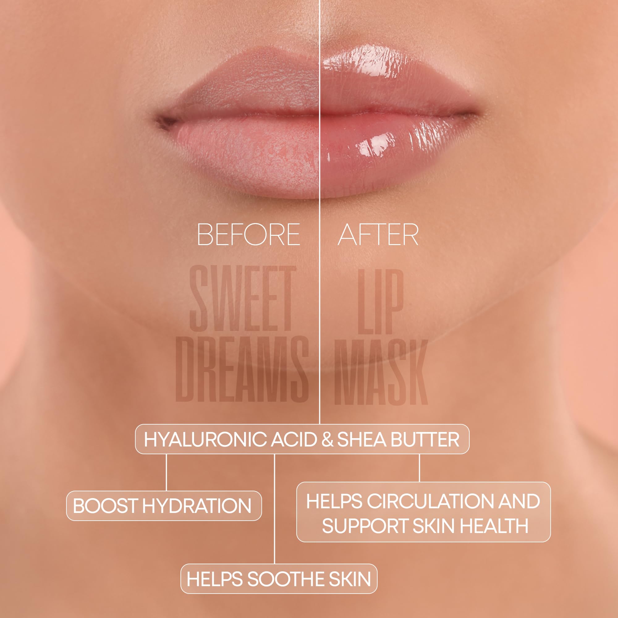 Mascarilla labial W7 Dulces Sueños con vitamina E y aloe para labios sensibles.