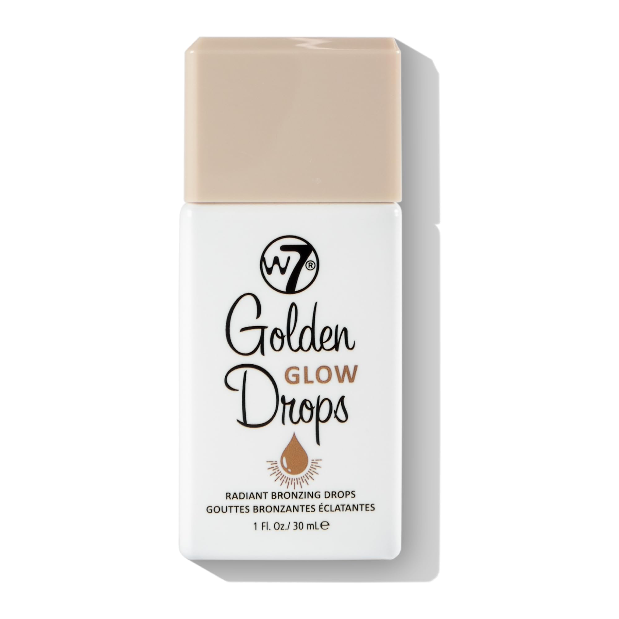 Las Gotas Bronceadoras W7 aportan tono natural y brillo suave.