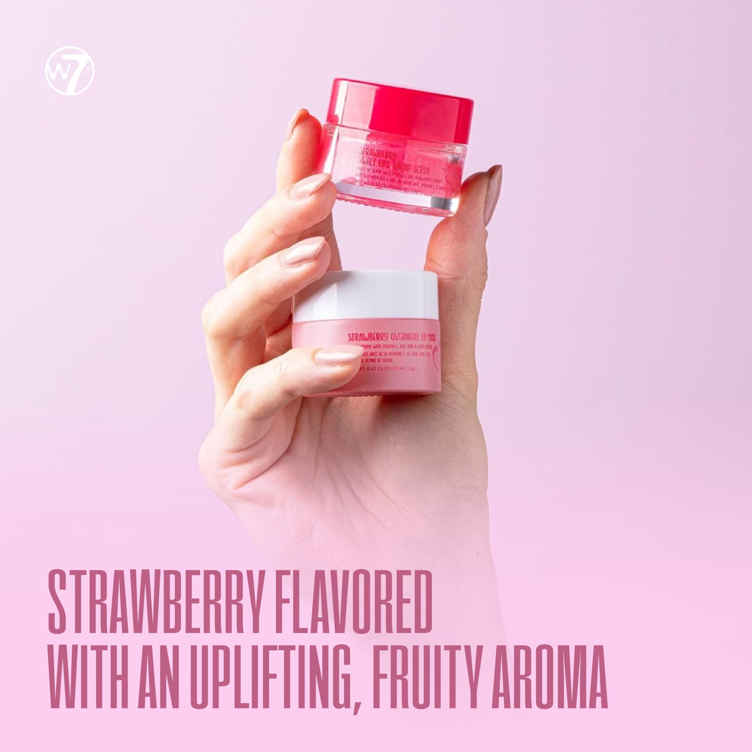 Ingredientes clave del dúo W7 Sweet Dreams para labios sanos.