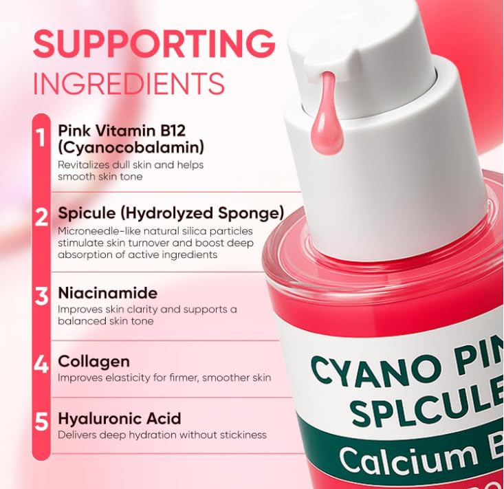 WAESKI Sérum Cyano Pink Spicule, textura ligera para absorción rápida en la piel