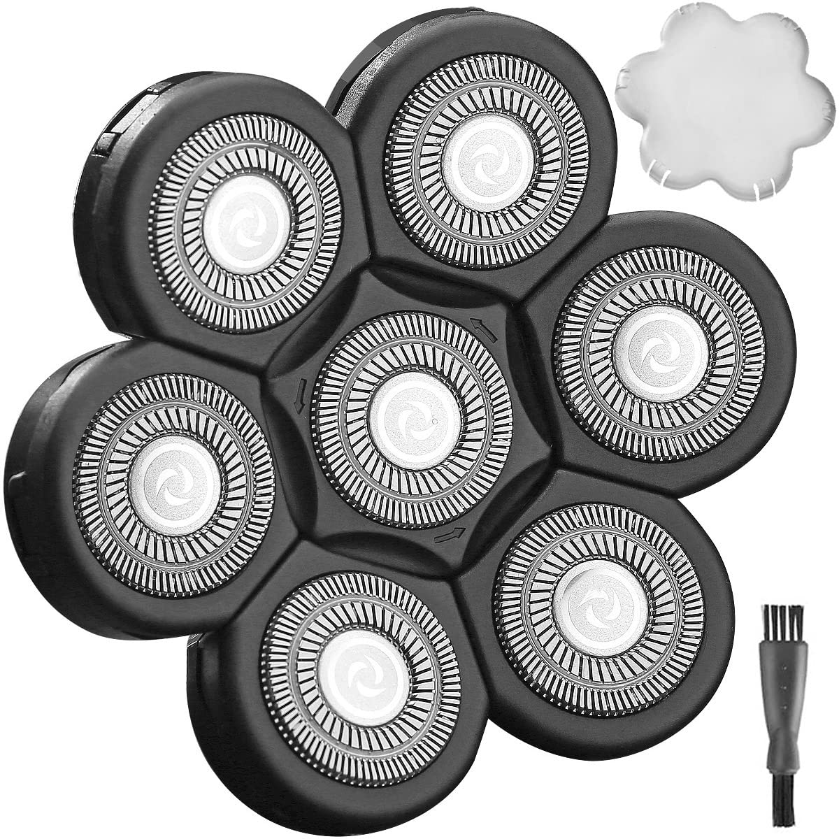WAHFOX cabezas 7D universal, compatibilidad amplia para afeitadoras de cabeza.