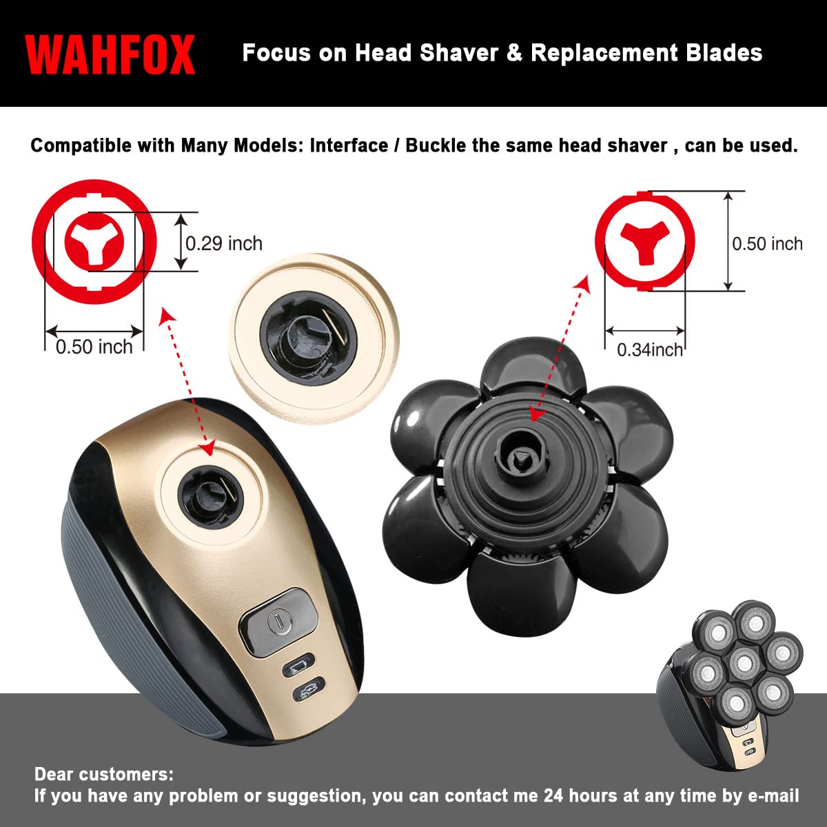 WAHFOX repuestos de cabezas 7D, reemplazo sencillo para tu afeitadora.