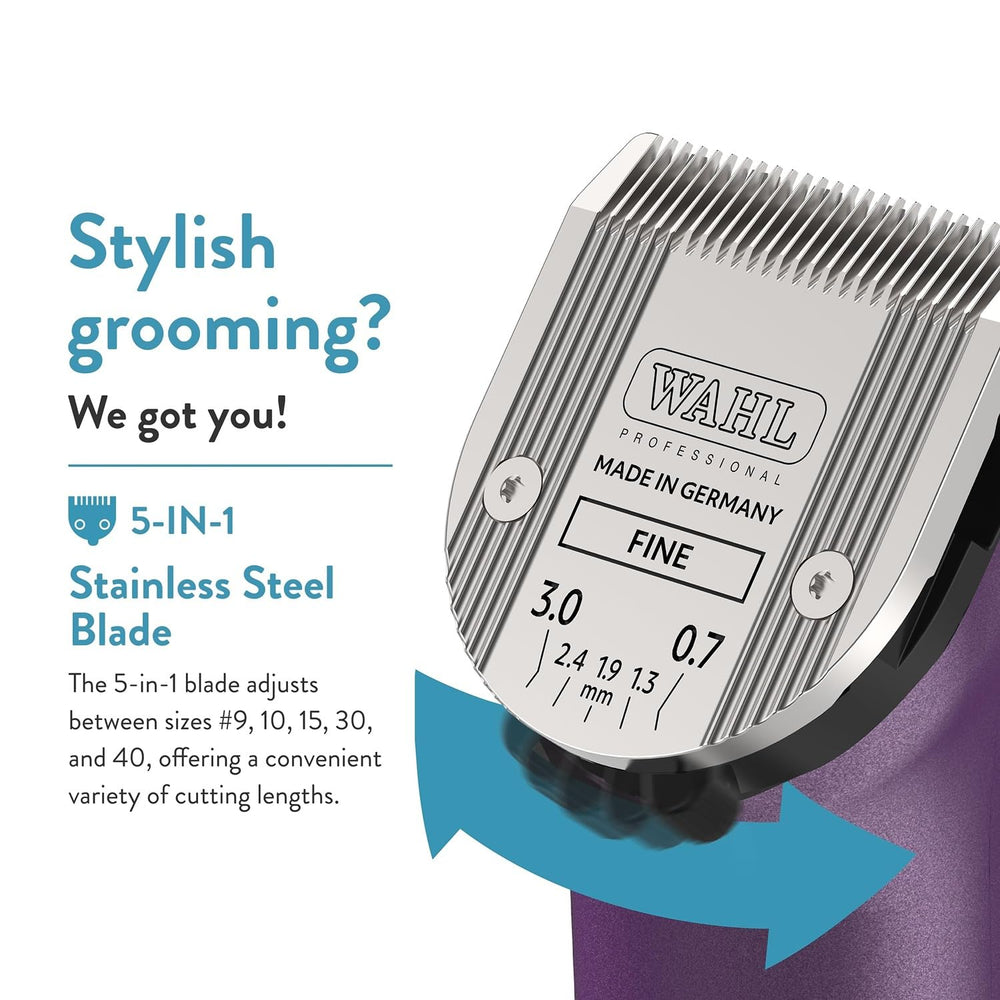 Wahl Arco Pet herramienta de grooming con baterías NiMH recargables.