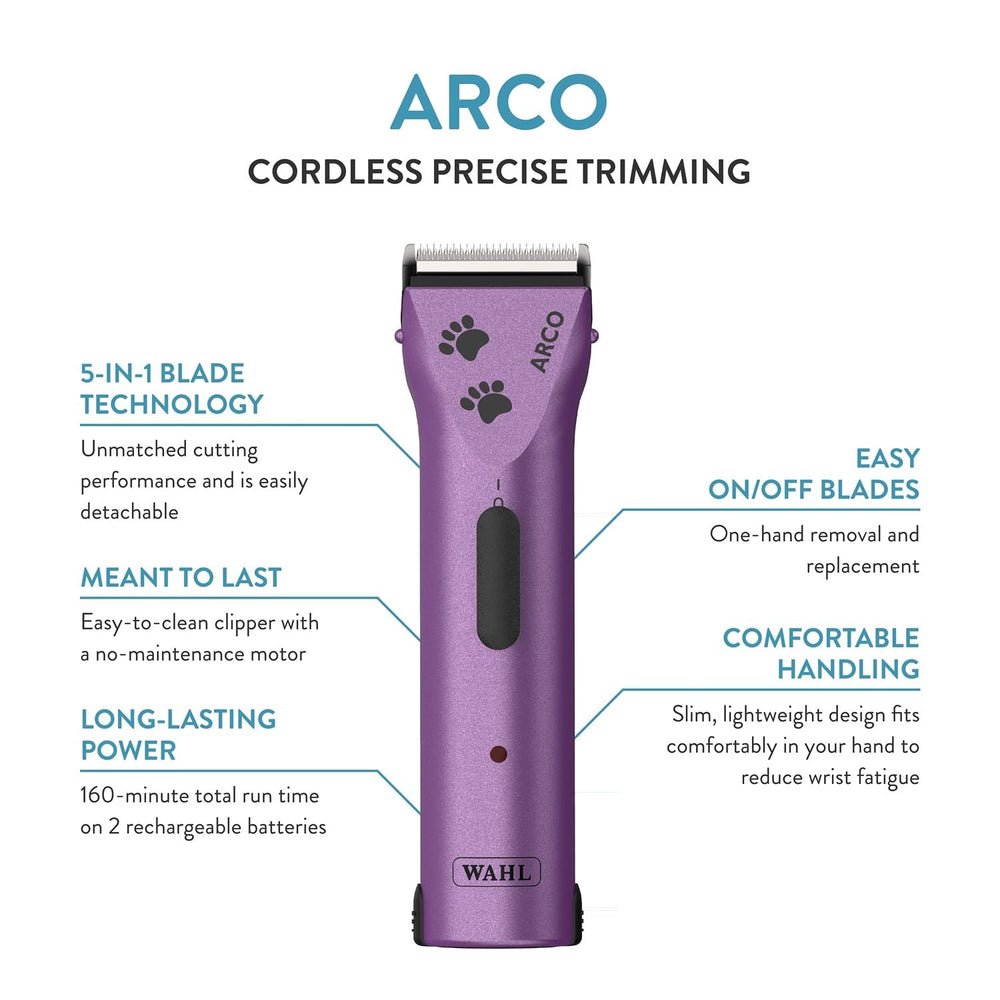 Wahl Arco Pet cuchilla 5-en-1 para longitudes precisas.