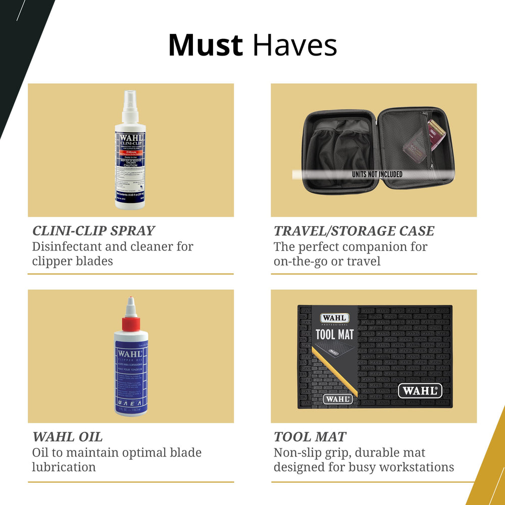 Guías de recorte Wahl 1/16” a 3/16” para detalles finos.