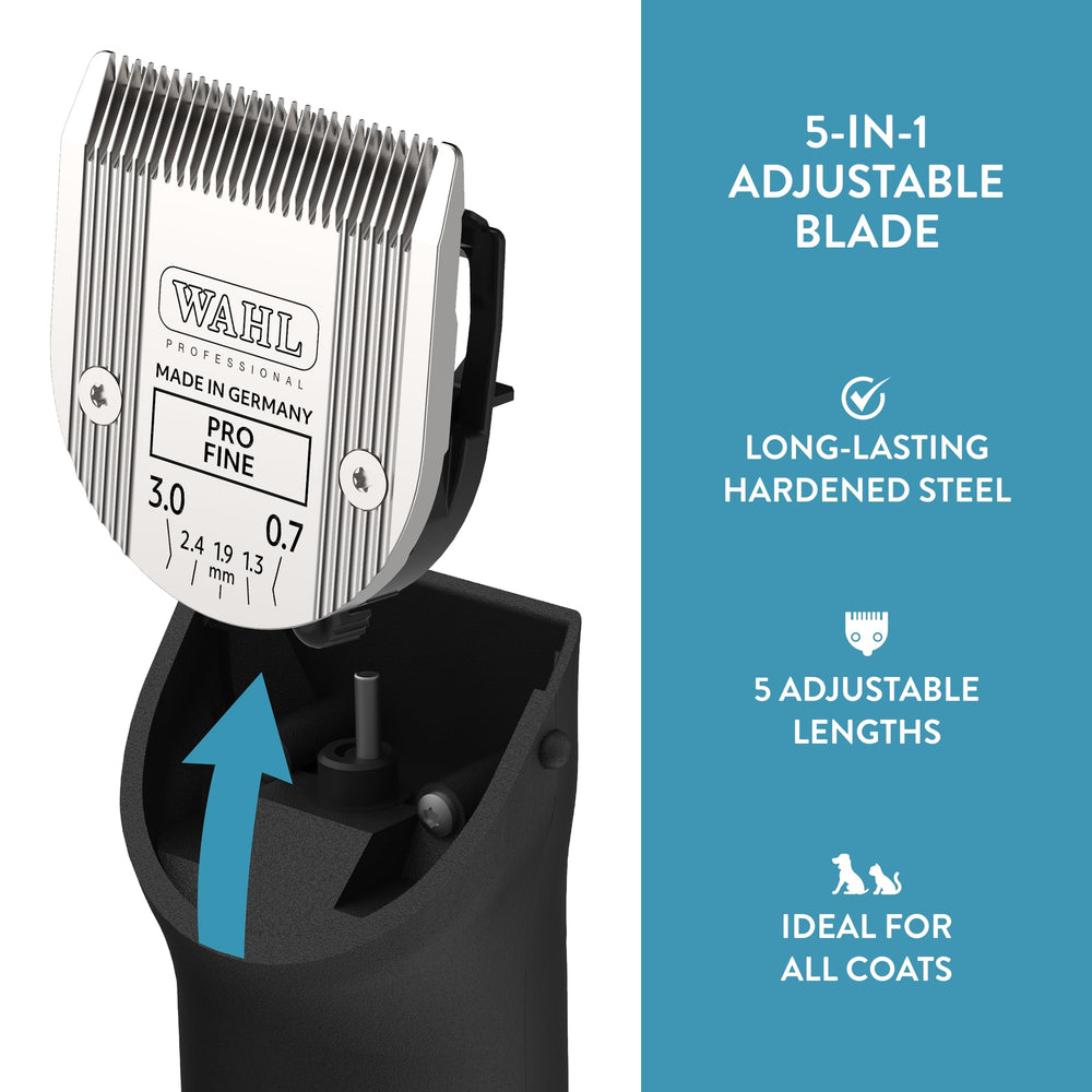 Lame Wahl Pro Animal 5-en-1 pour Creativa, finitions soignées.
