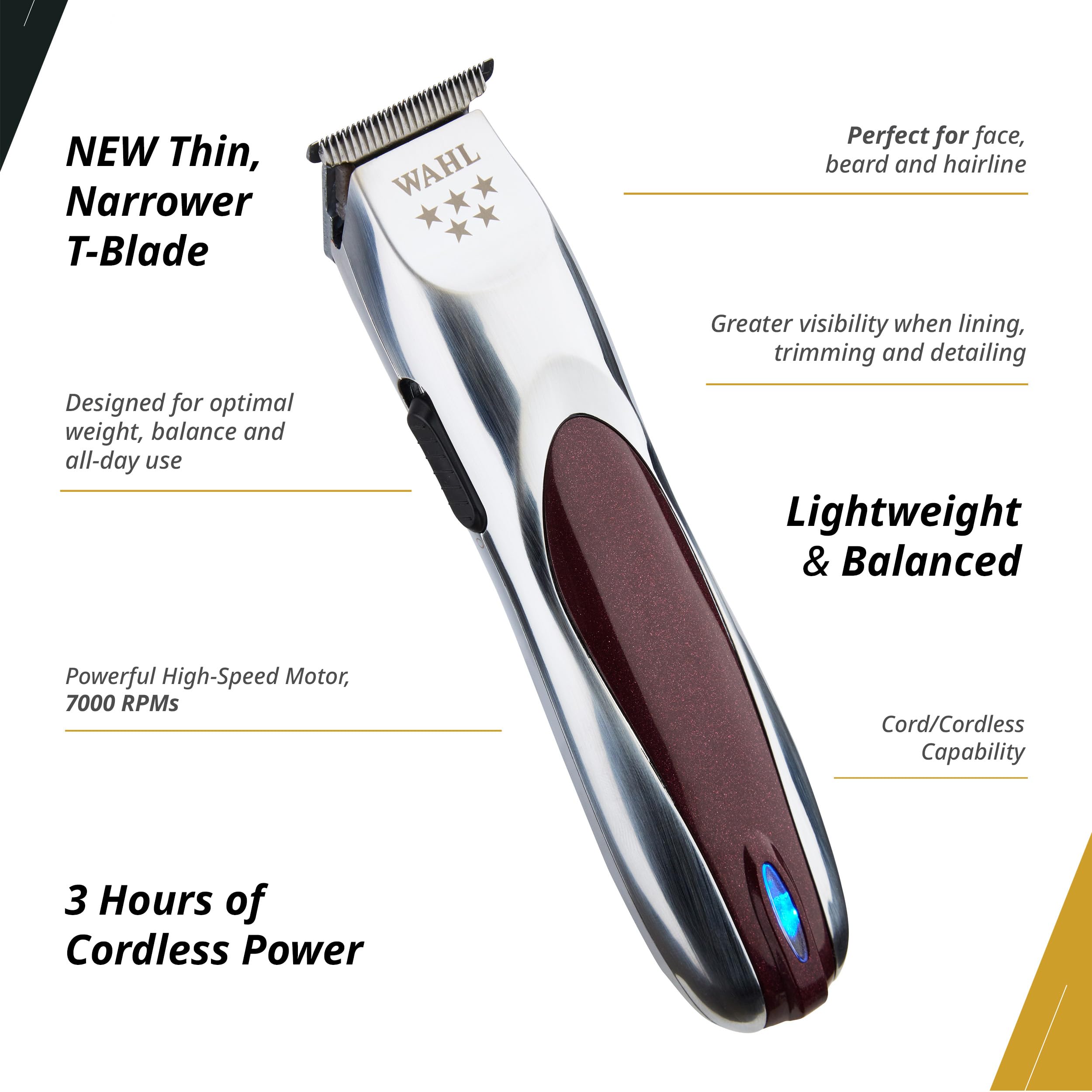 Wahl Professional 5 Star Align Trimmer, carga rápida para reducir tiempos de pausa