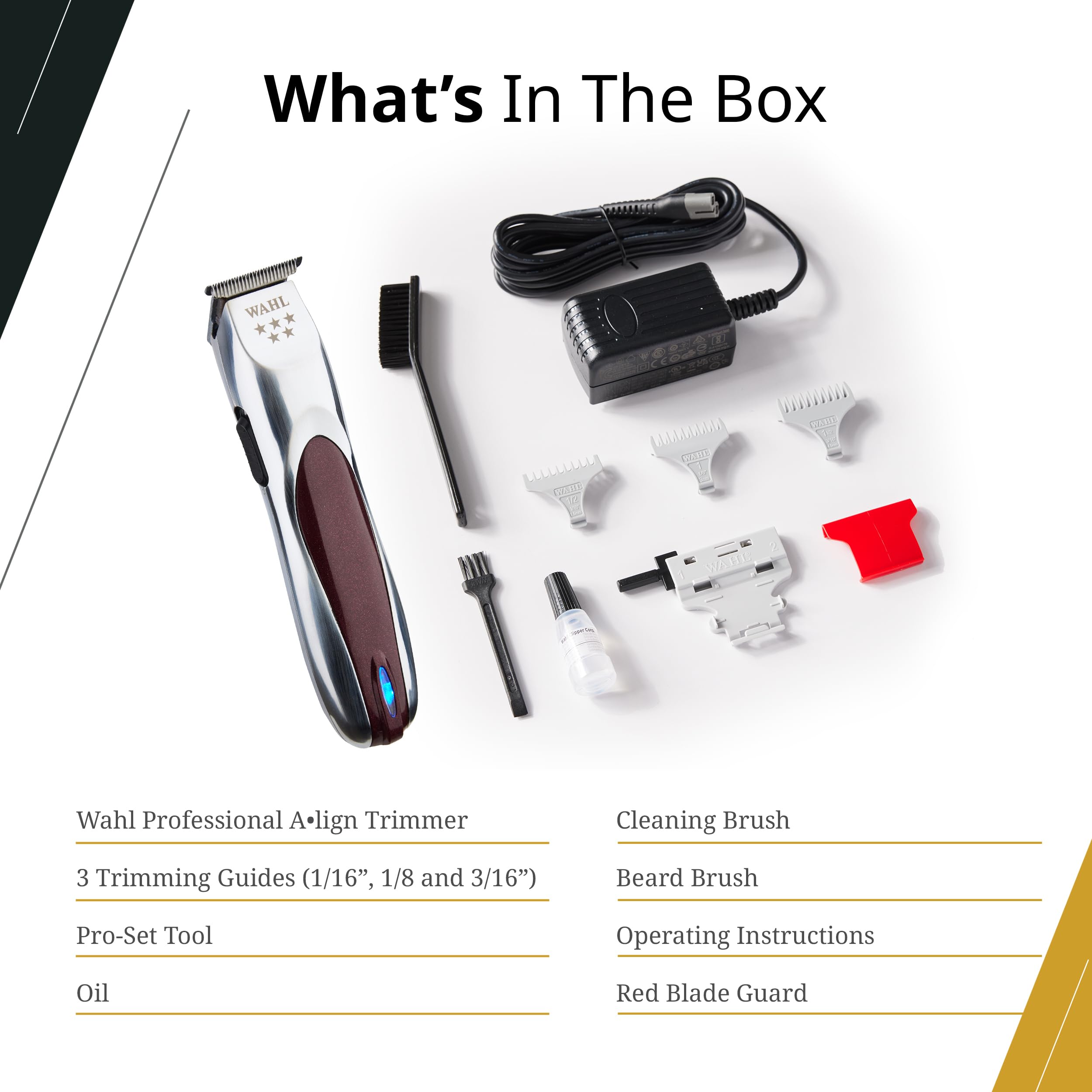 Wahl Professional 5 Star Align Trimmer, kit completo con accesorios para grooming detallado