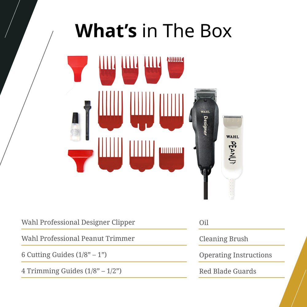 Wahl Professional All Star Combo: guías de corte 1/8" a 1" para estilos variados.