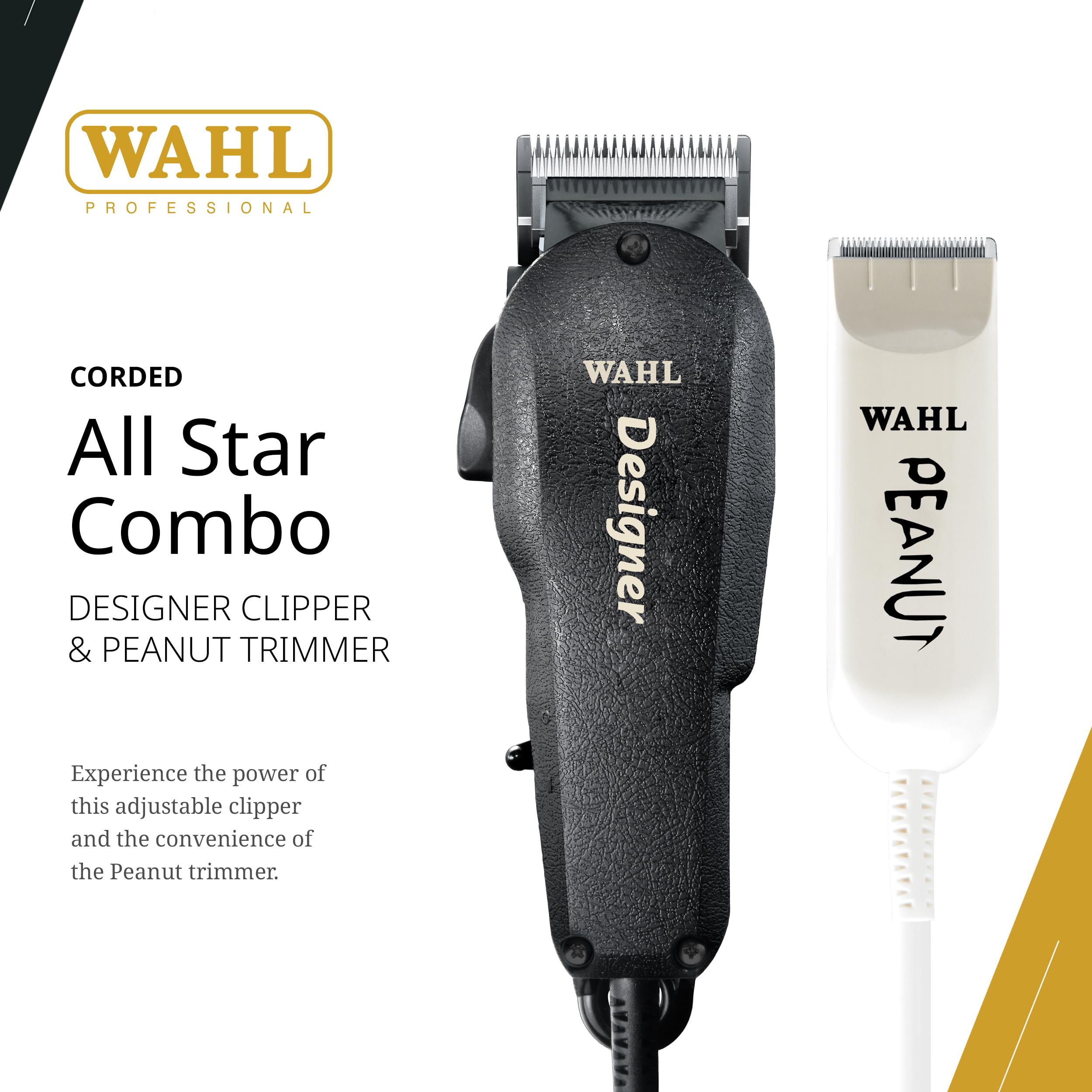 Wahl Professional All Star Combo: recortadora Peanut para detalles suaves y acabados limpios.