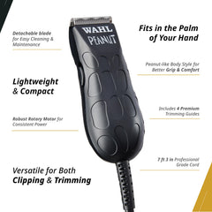 Wahl Professional Black Peanut Trimmer, cuerpo ligero para maniobras precisas durante el peinado