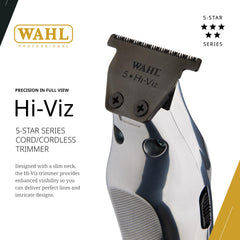 Wahl Professional Hi-Viz Trimmer, control de velocidad adaptable para distintos tipos de pelo.