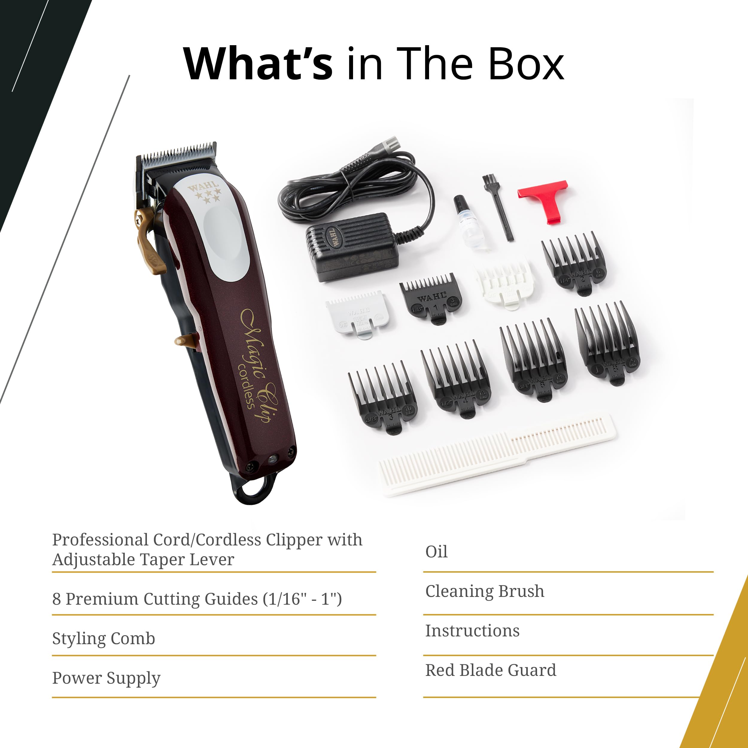 Wahl Professional Magic Clip : levier réglable et taper pour des dégradés précis.