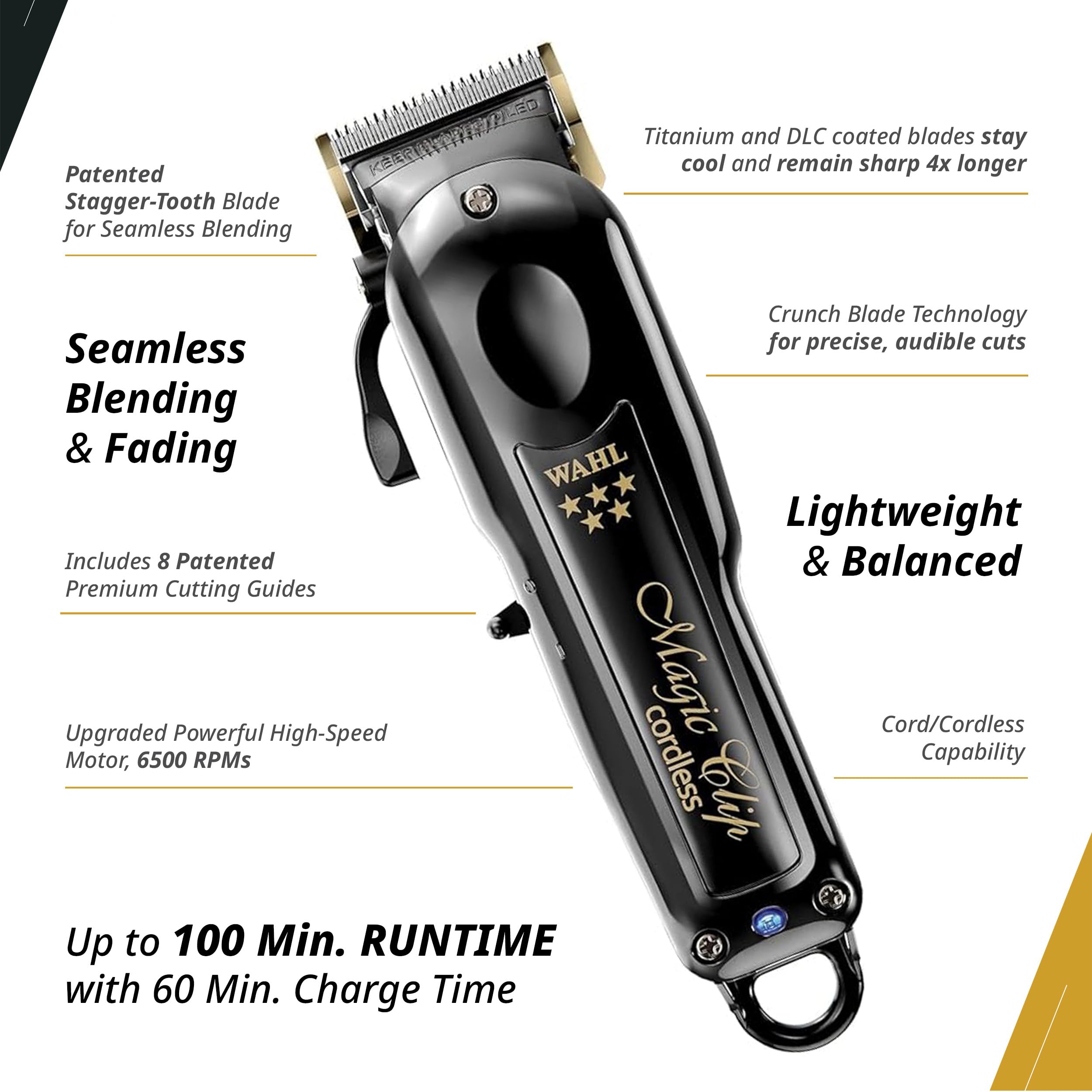 Wahl Professional Magic Clip destaca motor de alto rendimiento para cortes suaves.