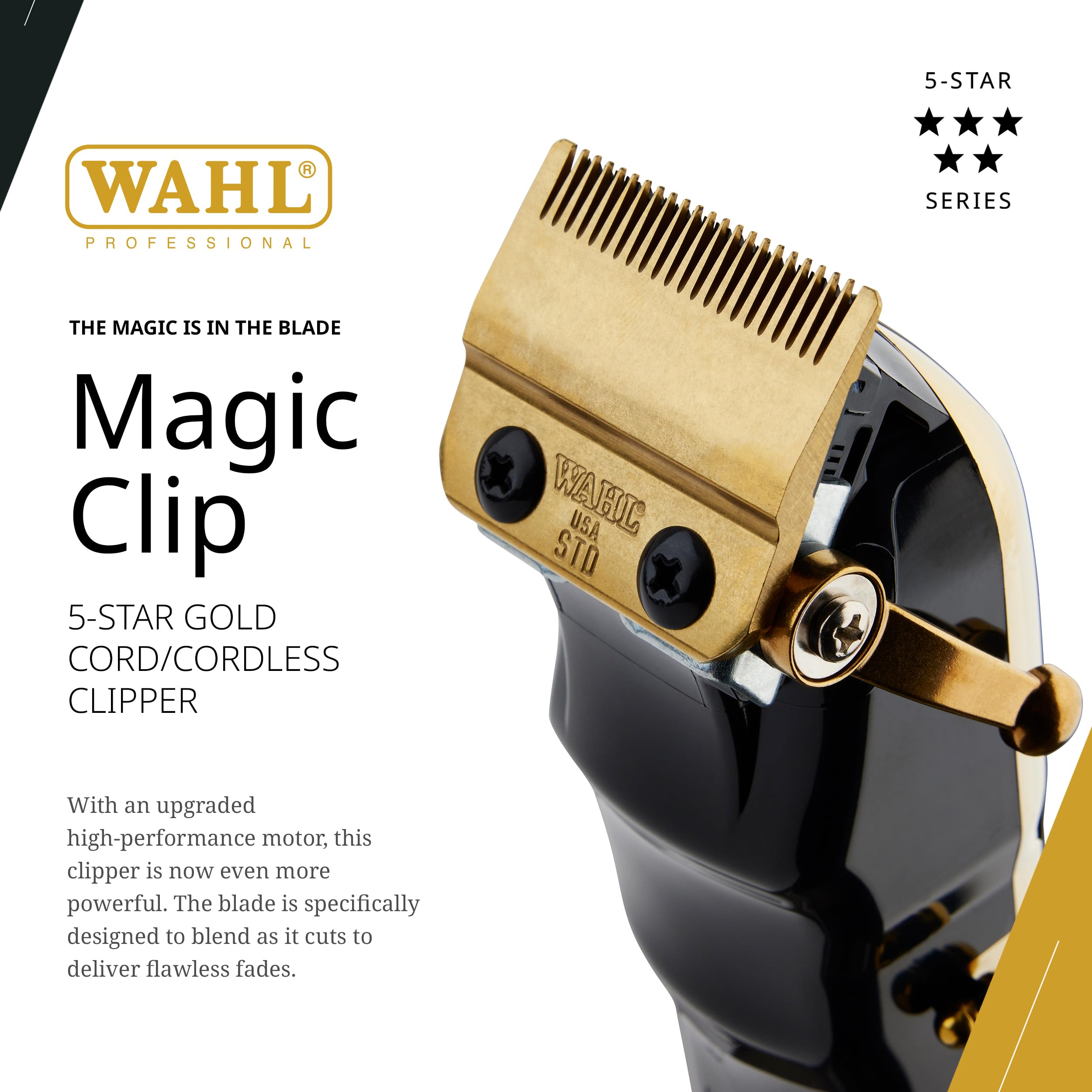 Wahl Magic Clip Oro: batería de ion de litio, más de 100 minutos de autonomía.