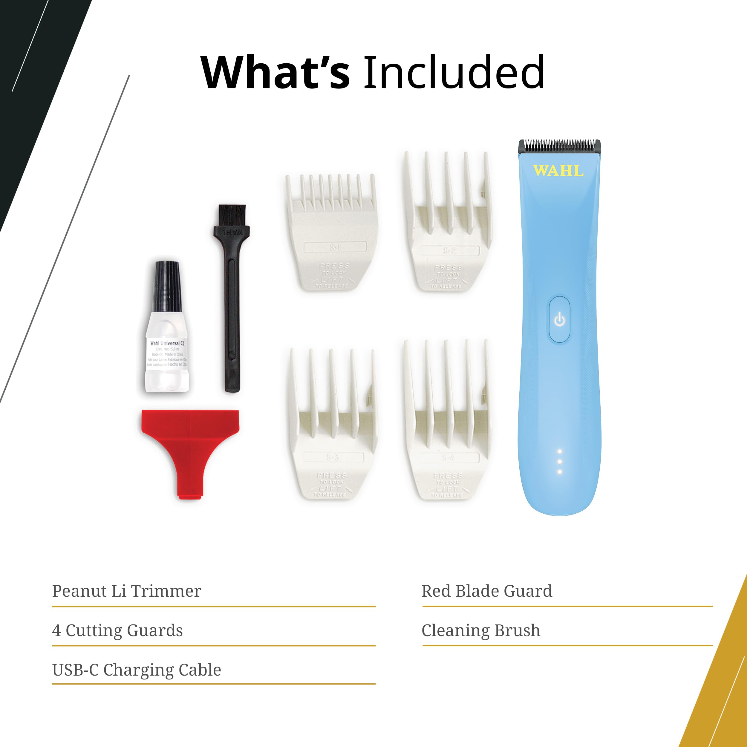 Wahl Peanut Li, ergonomía en la mano para retoques finos con control.