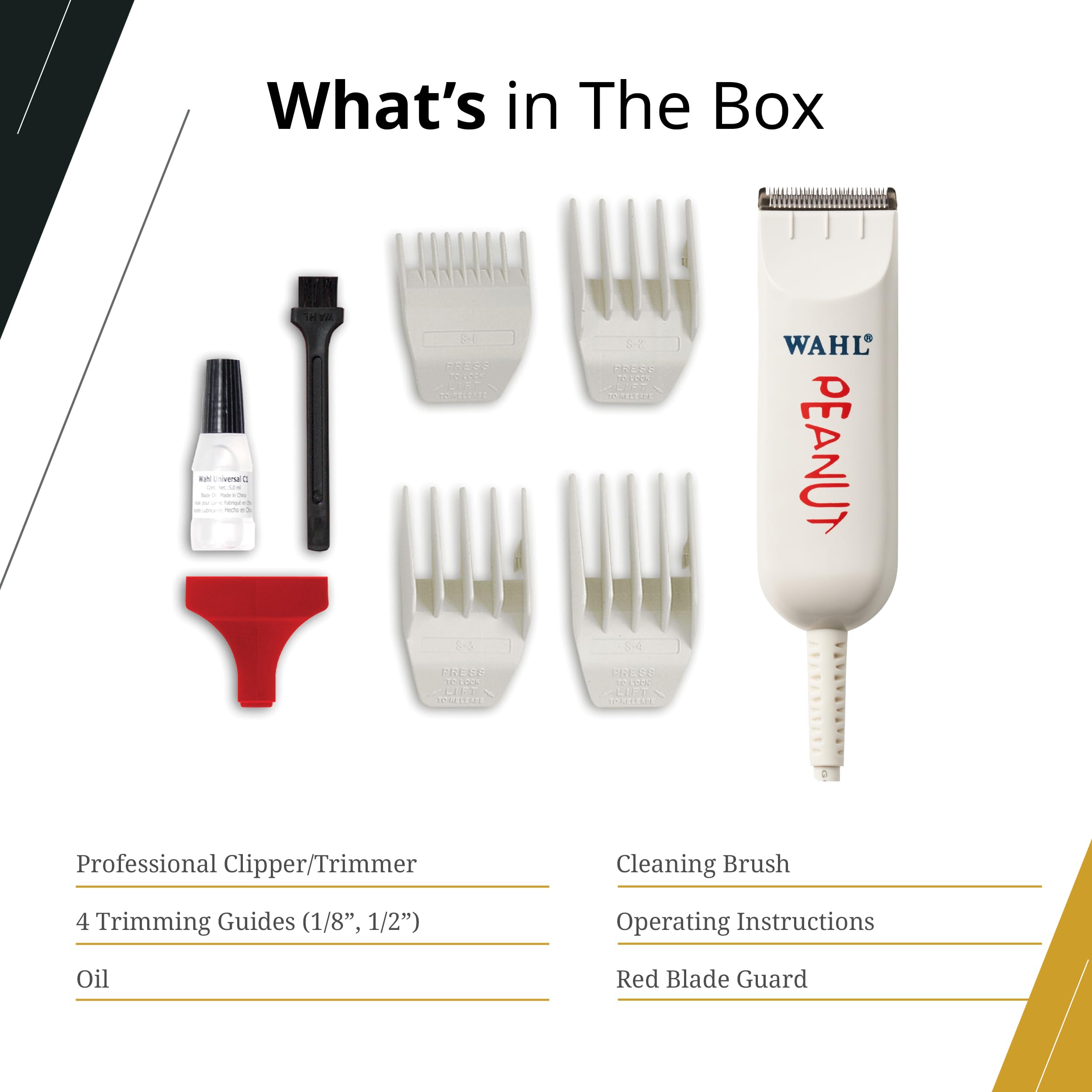 Wahl Professional Recortadora Peanut cuantro guías para diferentes longitudes