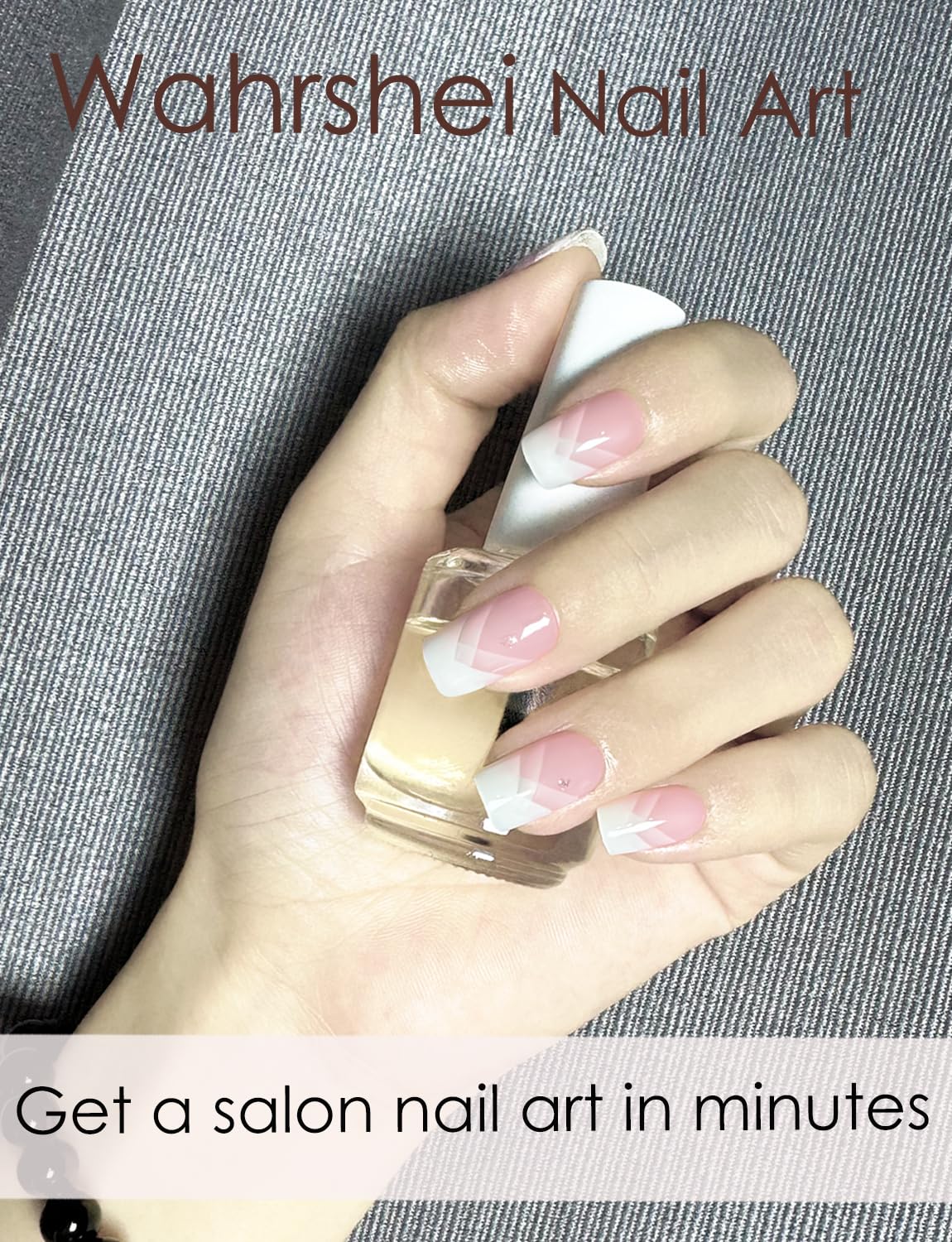 Wahrshei diseño francés degradado en uñas, estilo suave