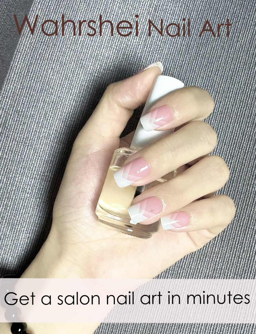 Wahrshei diseño francés degradado en uñas, estilo suave