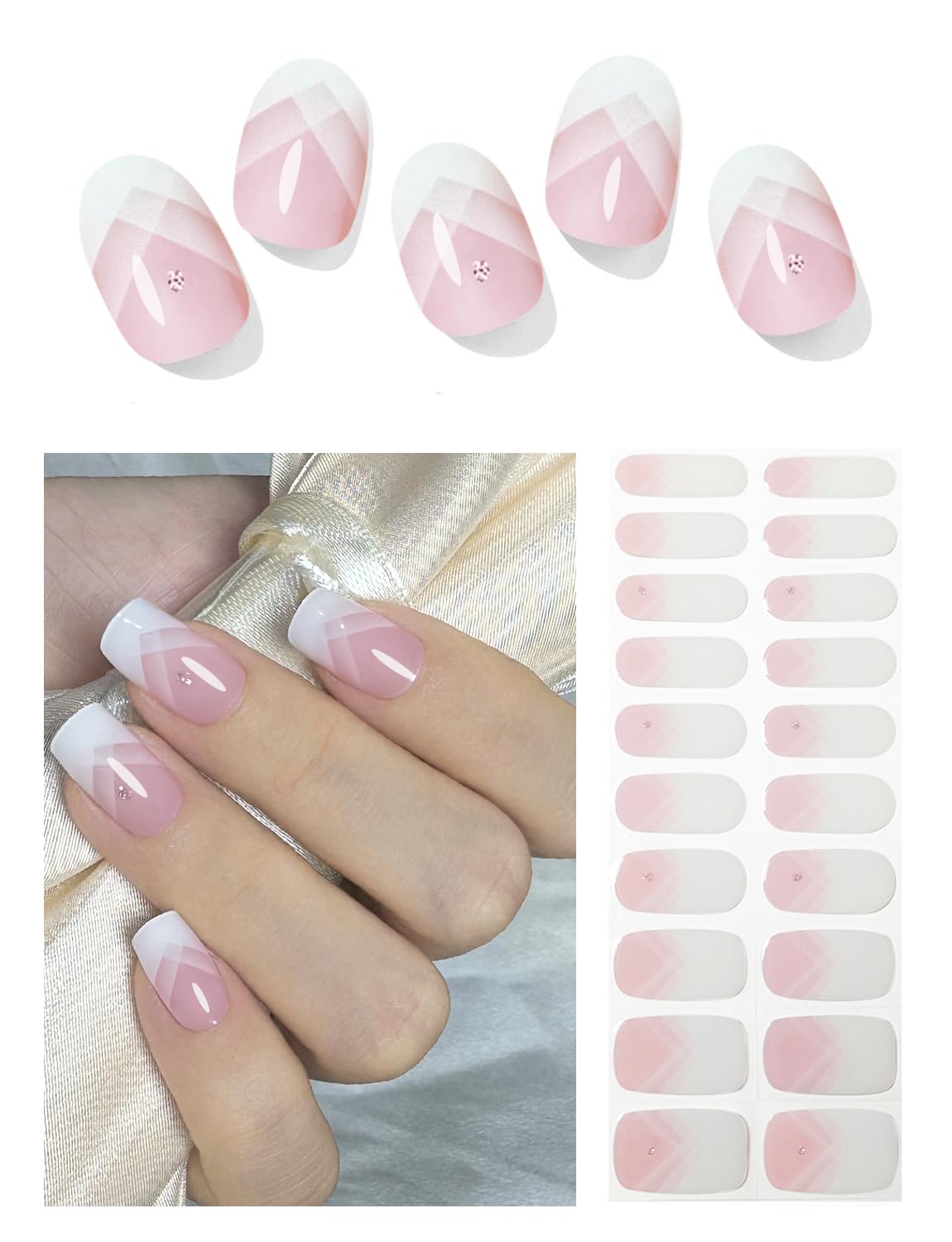 Wahrshei tiras gel uñas semi-curadas, aplicación rápida y limpia