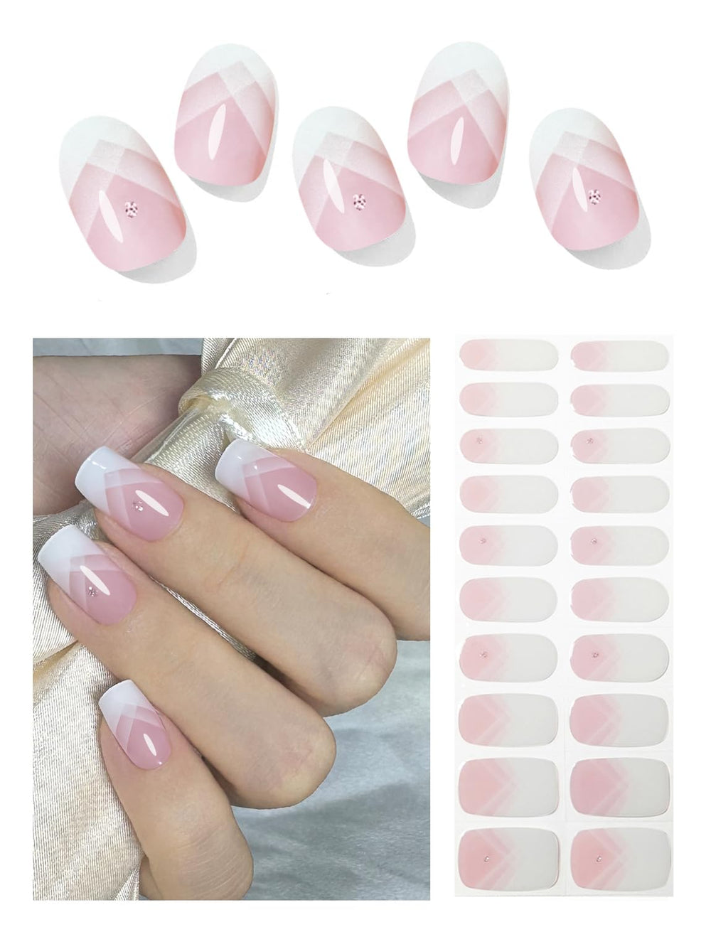 Wahrshei tiras gel uñas semi-curadas, aplicación rápida y limpia