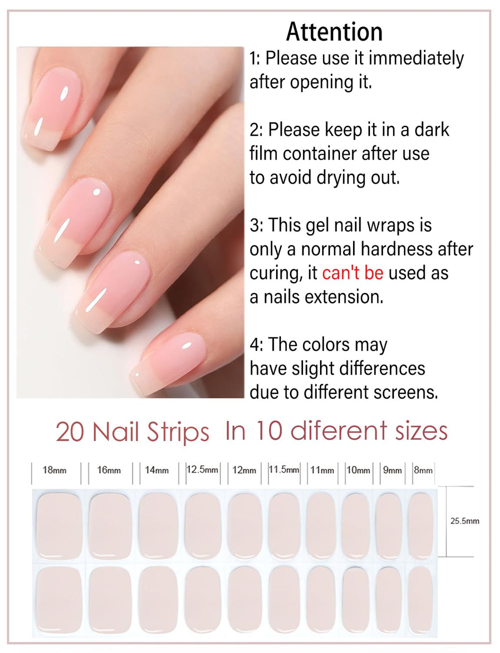 Wahrshei gel semicurado para uñas, aspecto natural y duradero