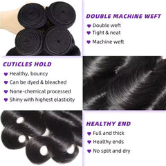Textura de 24 pulgadas de cabello corporal ondulado WAITWO.