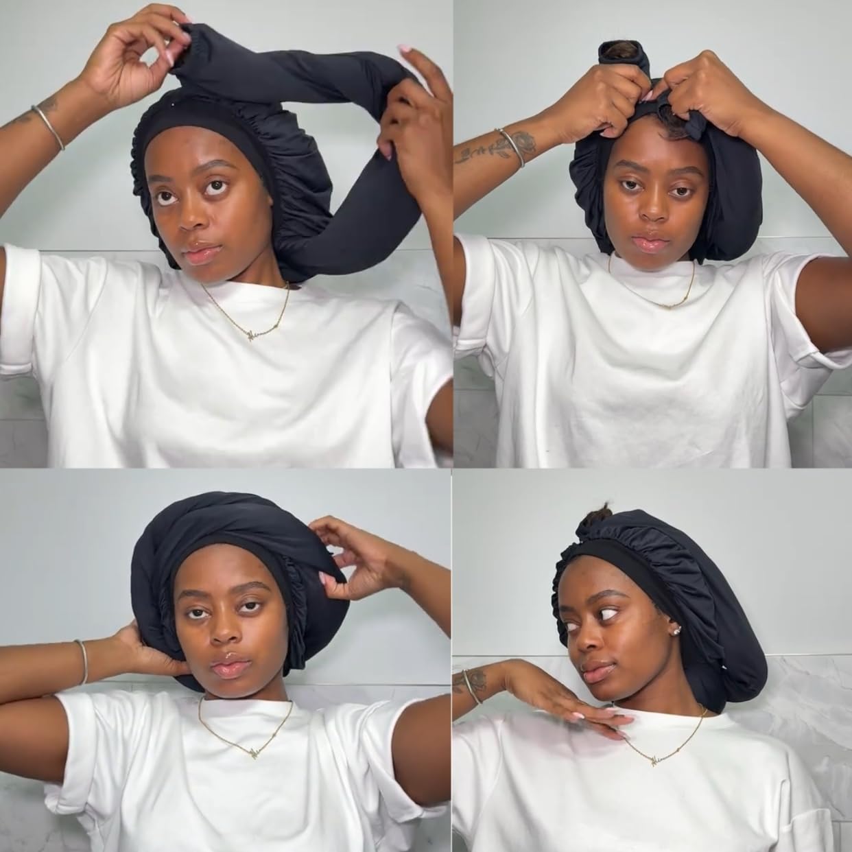 Bonete de WAIW HAIR protege contra el frizz al despertar