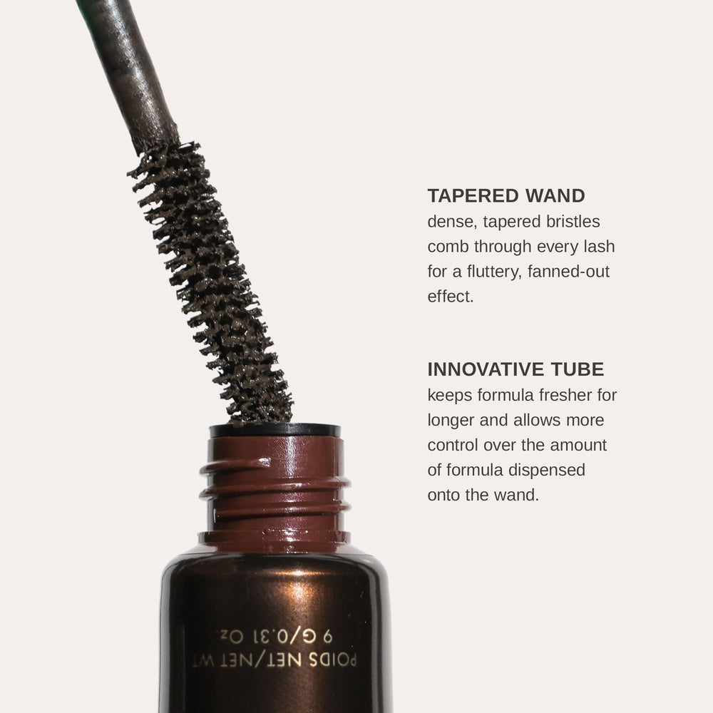 Pestañas largas y definidas con tono Marrón Suave de Wander Beauty Mile High Club.