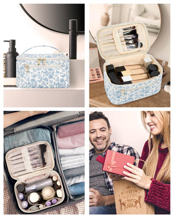 Estuche portátil Wandering Nature para maquillaje y brochas, evita polvo