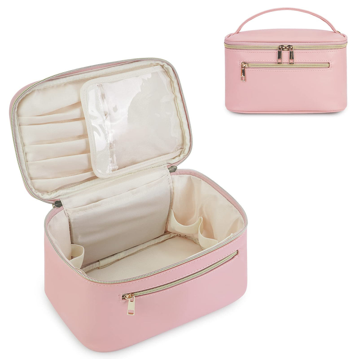 Bolso de maquillaje Wandering Nature en rosa para viajes y organización.