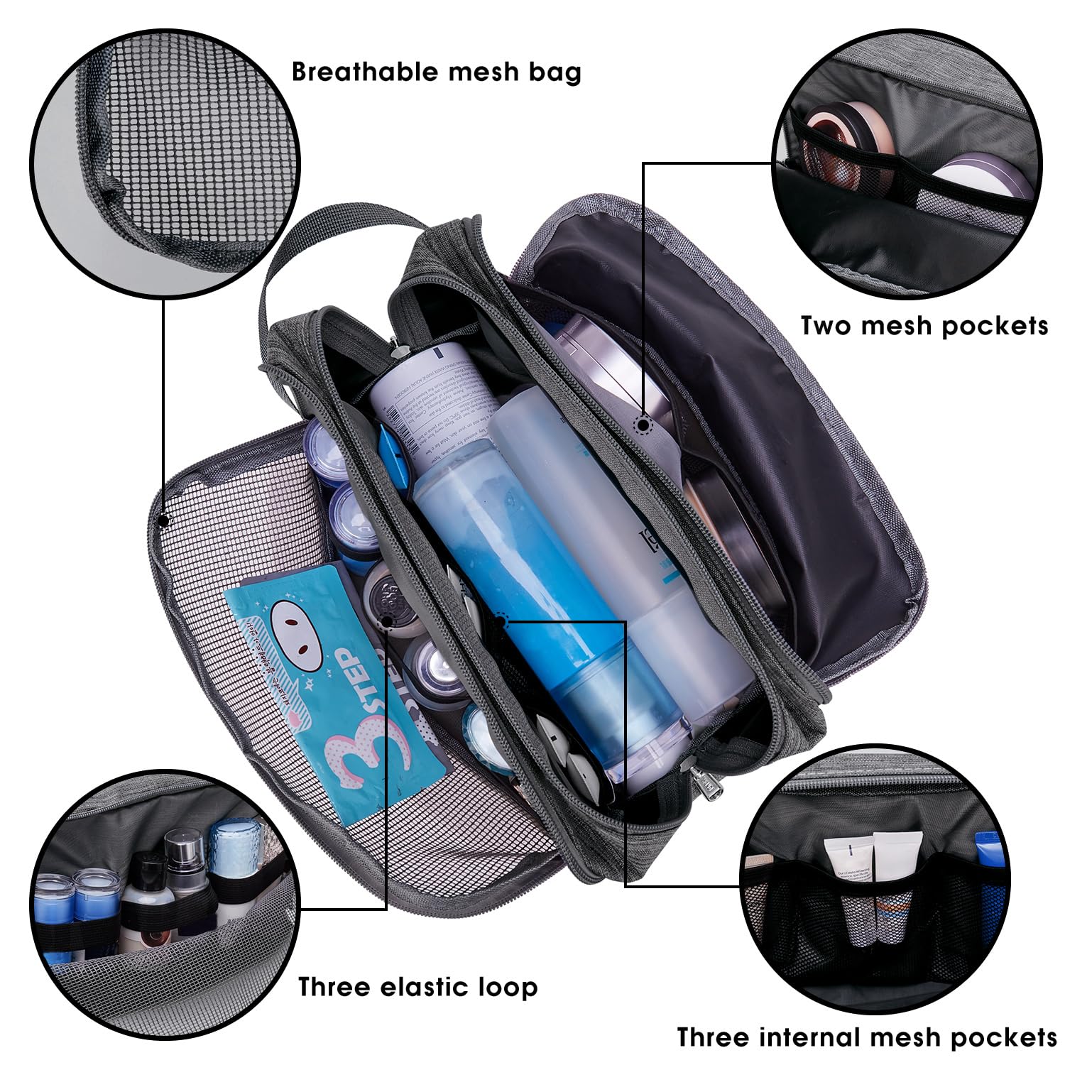 WANDF bolsa resistente al agua para viaje, vista lateral y tela ultraligera